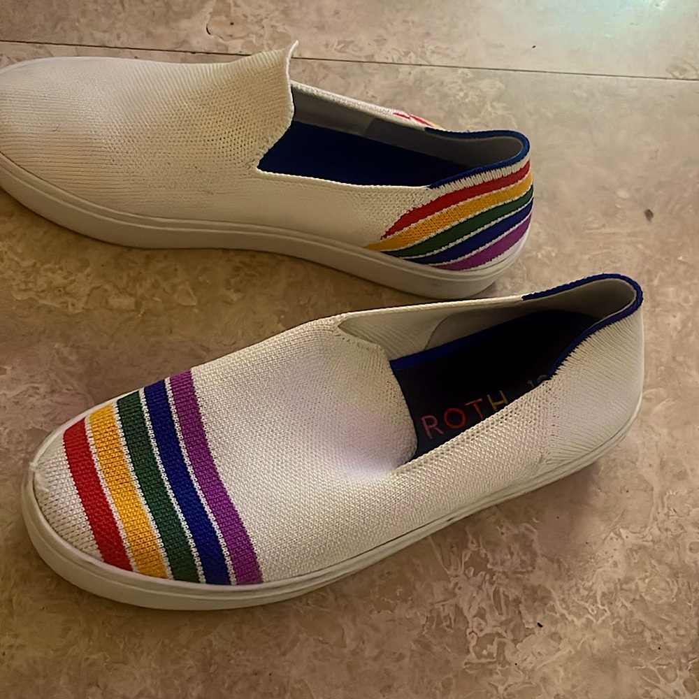 Rothy's Limited Edition Rainbow Pride Flats Slip-Ons size 5